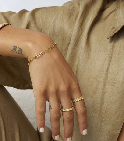 Eros Gold Textured Ring - Medium