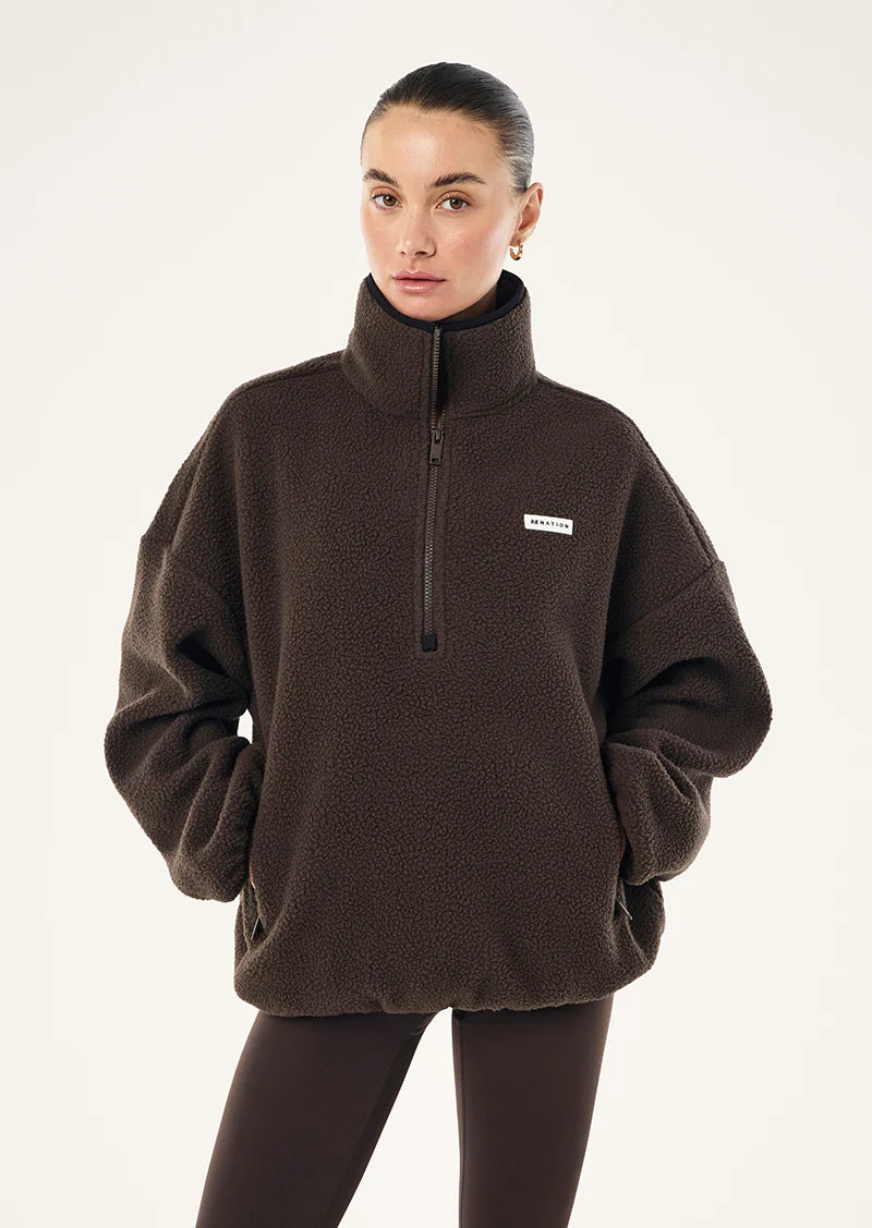 Rotate Quarter Zip COFFEE – Deesse Boutique