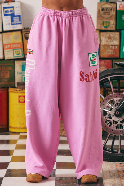 Wide Leg Sweat Pants MERMAID RACING PINK