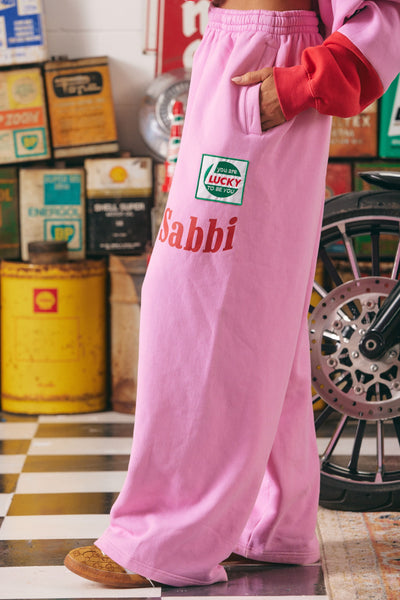 Wide Leg Sweat Pants MERMAID RACING PINK