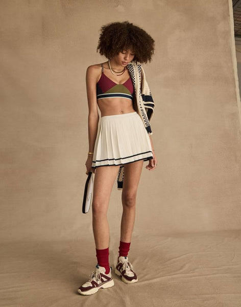 Cadiz Pleated Mini Skirt CREME