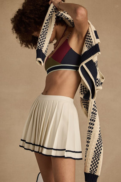 Cadiz Pleated Mini Skirt CREME