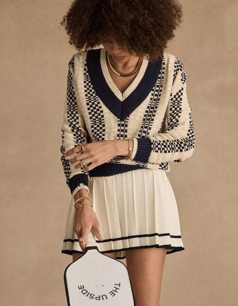 Cadiz Pleated Mini Skirt CREME