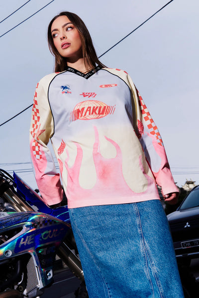 MLK Moto Long Sleeve FIERY PINK