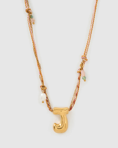 Bubble Letter Necklace 14K GOLD PLATED
