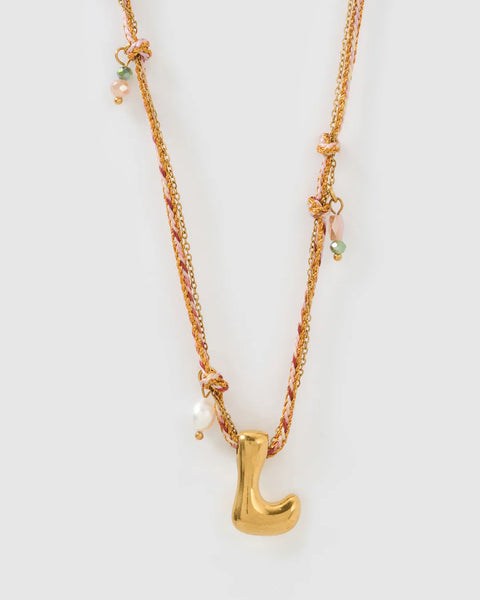 Bubble Letter Necklace 14K GOLD PLATED