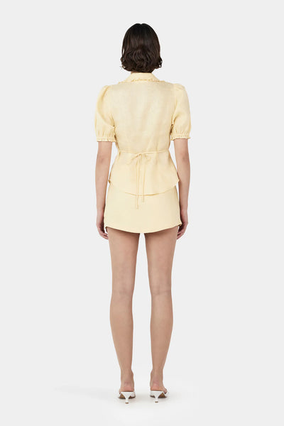 Grace Linen Mini Skirt LEMON
