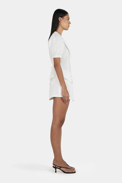 Grace Linen Mini Skirt WHITE