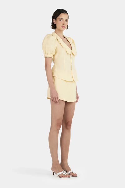 Grace Linen Mini Skirt LEMON
