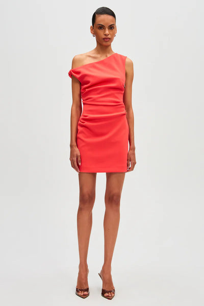 Mallory Crepe Mini Dress CORAL
