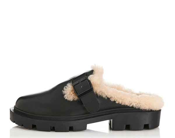 Aden BLACK LEATHER/ SHEARLING