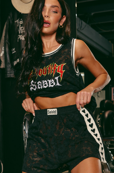 The Mini Hearts Lace Shorts BLACK