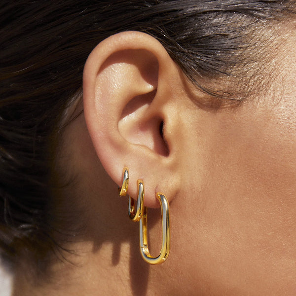 Link-Up Earrings LARGE/18K GOLD PLATED