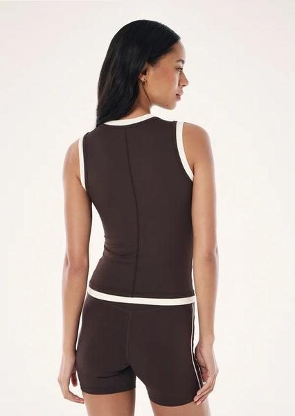 Foundation Layer Muscle Tank COFFEE/WHISPER WHITE