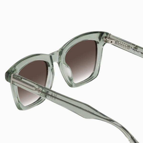 Hutch TRANSPARENT SAGE w. MATTE SILVER METAL / BROWN LENS
