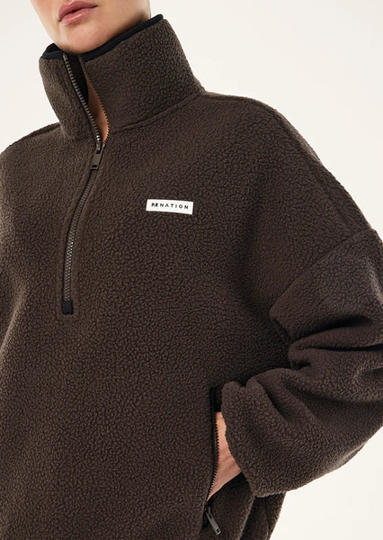 Rotate Quarter Zip COFFEE