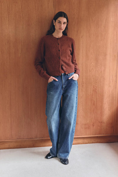 Carina Merino Wool Cardigan BURNT AMBER