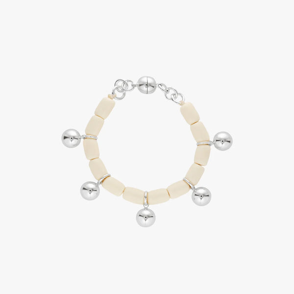 Resin Bracelet IVORY/SILVER