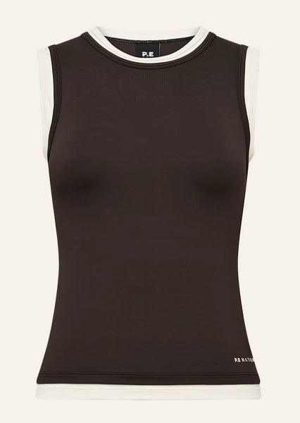 Foundation Layer Muscle Tank COFFEE/WHISPER WHITE