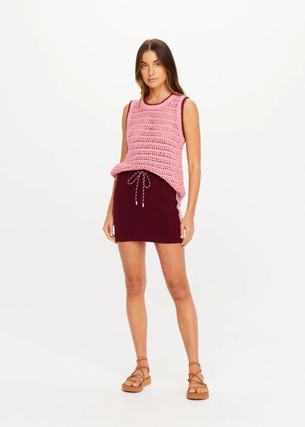 Zelma Knit Mini Skirt BORDEAUX