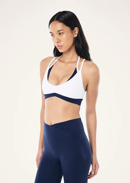 Override Sports Bra WHITE/DARK NAVY