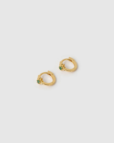 Nova Huggies EMERALD 14K GOLD PLATED