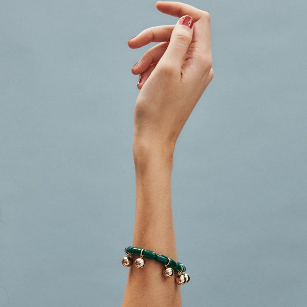 Resin Bracelet FOREST GREEN/GOLD