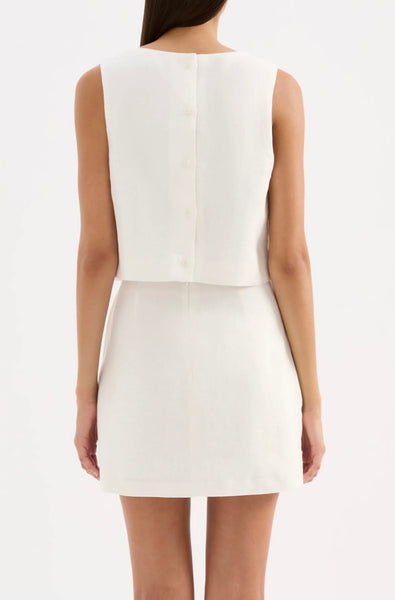 Lotta Linen Mini Skirt WHITE
