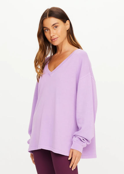 Soul Lou V Neck Sweater VIOLET