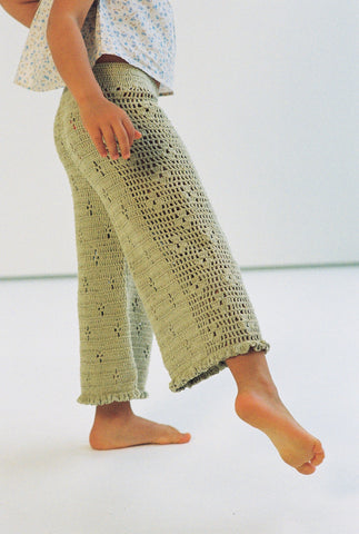 Filet Crochet Pant MOSS