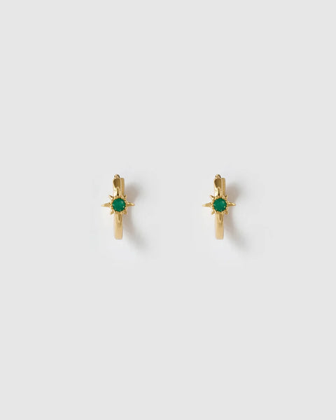 Nova Huggies EMERALD 14K GOLD PLATED