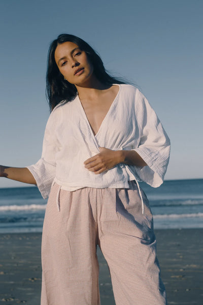 Mia Wrap Top WHITE