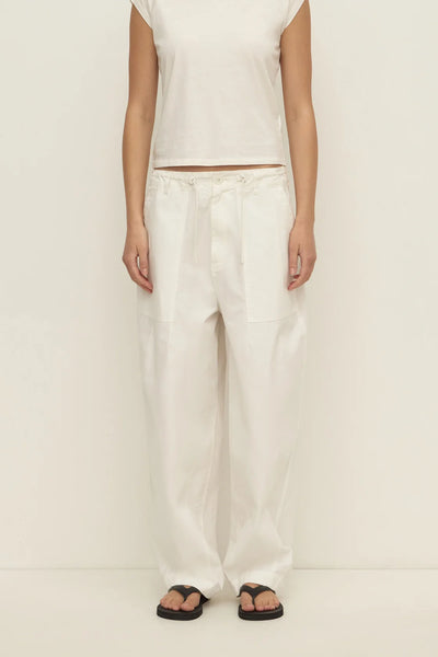 Gigi Cotton Utility Pant WHITE