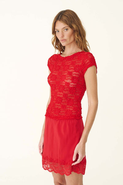 Galo Sunflower Lace Tee FLAME RED