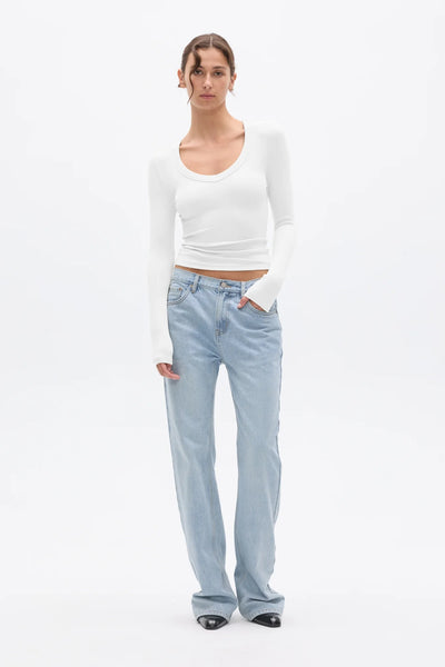 Grace Long Sleeve Top WHITE