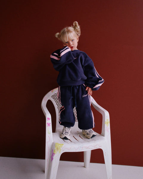 Kids Fleece Pants NAVY/ PINK