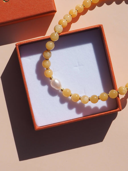 Freshwater Pearl LEMONE YELLOW/ 18K GOLD PLATED
