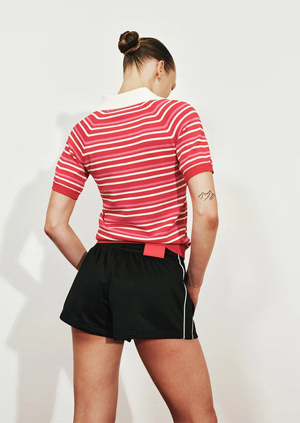 Radial Knit Polo STRAWBERRY STRIPE