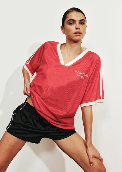 Phantom Mesh Jersey Tee STRAWBERRY/WHISPER WHITE