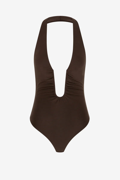 The Jennifer Cupro Bodysuit CHOCOLATE
