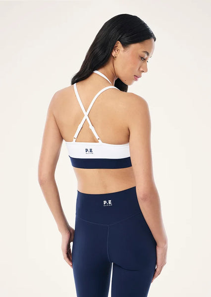 Override Sports Bra WHITE/DARK NAVY