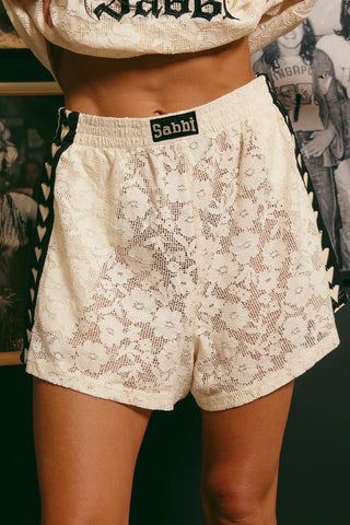 The Mini Hearts Lace Shorts WHITE