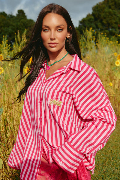 The Don Julio Shirt - Sunflower Fields - PINK STRIPE