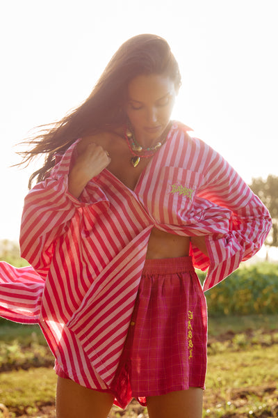 The Don Julio Shirt - Sunflower Fields - PINK STRIPE