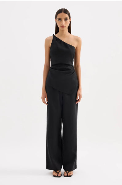 Lotta Linen Top BLACK