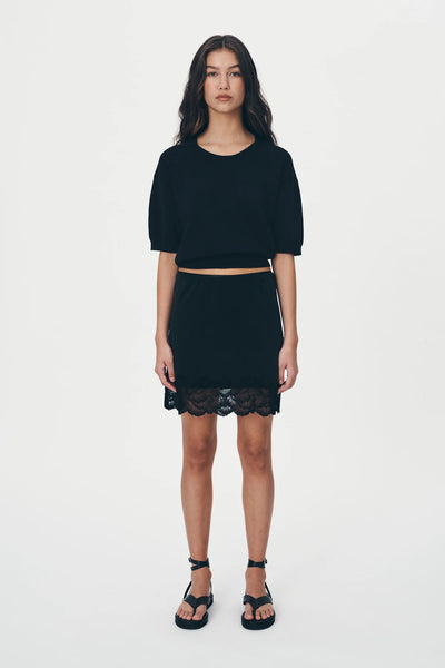 Marina Silk Mini Skirt NOIR