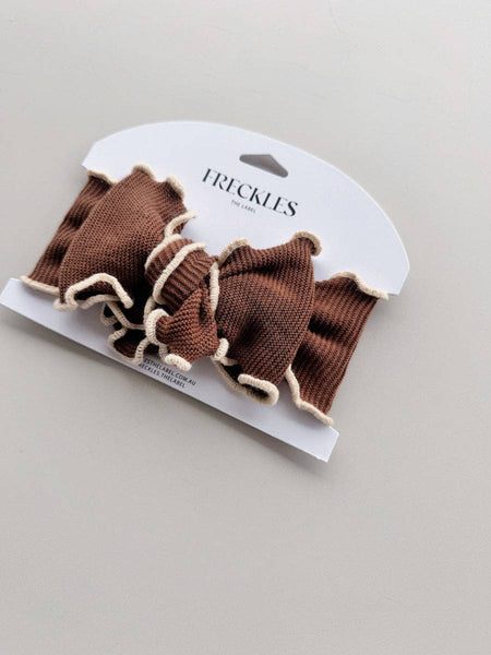 Knit Frill Baby Headband CHOCOLATE/ OAT