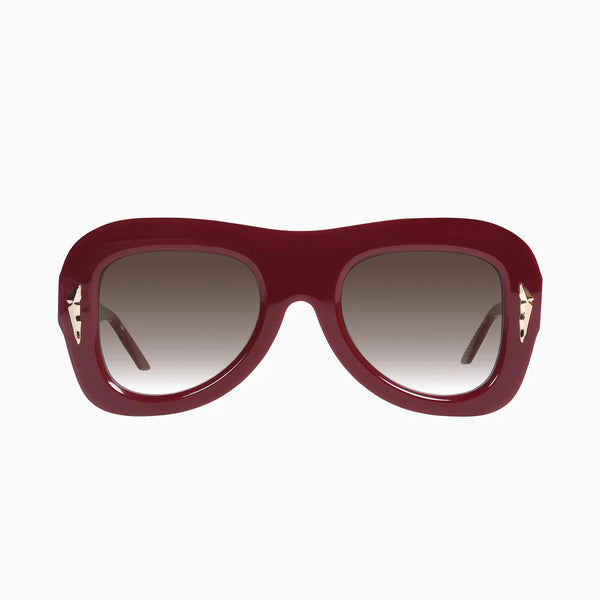 Bowery Sunglasses BURGUNDY GOLD METAL / BROWN GRADIENT LENS