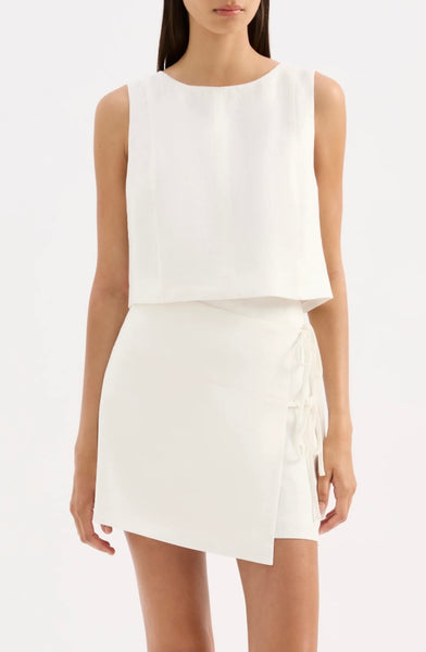 Lotta Linen Mini Skirt WHITE