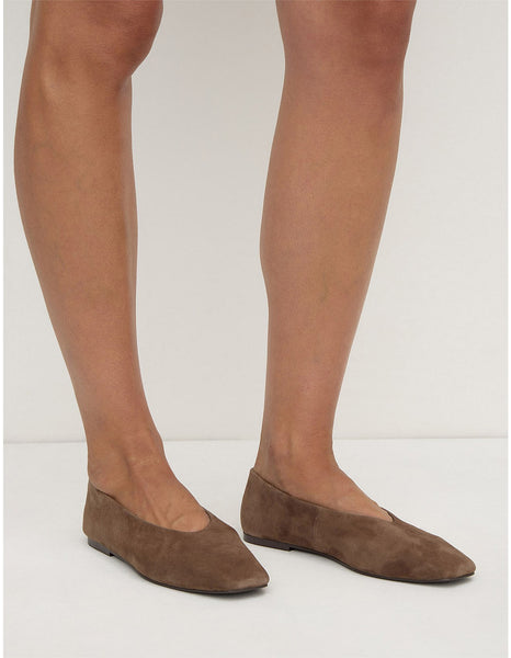 Andrea Suede Ballet Flat BARK